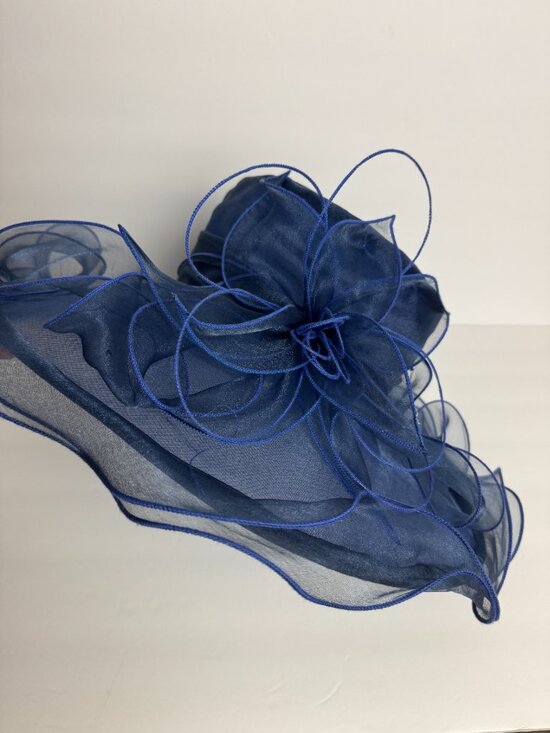 Elegant Derby Dress Hat Bow Blue Adjustable main image 7